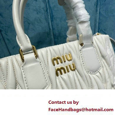 Miu Miu Matelasse nappa leather handbag 5BA259 White 2023