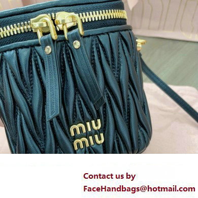 Miu Miu Matelasse nappa leather micro bag 5NR018 Black 2024