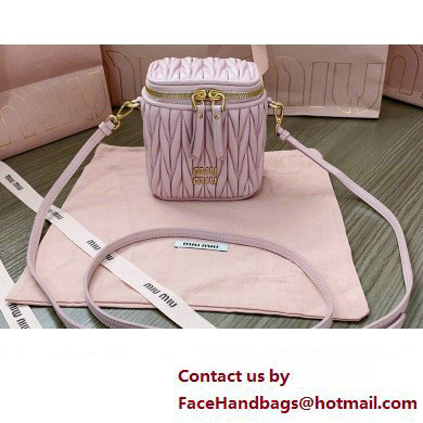 Miu Miu Matelasse nappa leather micro bag 5NR018 Pink 2024