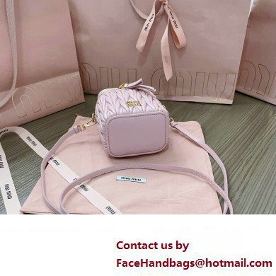 Miu Miu Matelasse nappa leather micro bag 5NR018 Pink 2024