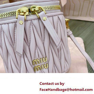 Miu Miu Matelasse nappa leather micro bag 5NR018 Pink 2024