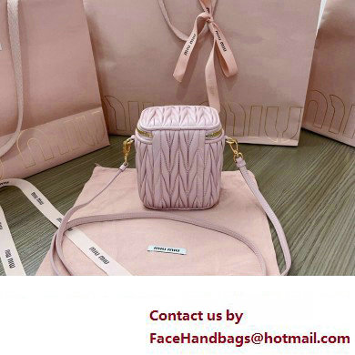 Miu Miu Matelasse nappa leather micro bag 5NR018 Pink 2024