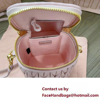 Miu Miu Matelasse nappa leather micro bag 5NR018 Pink 2024