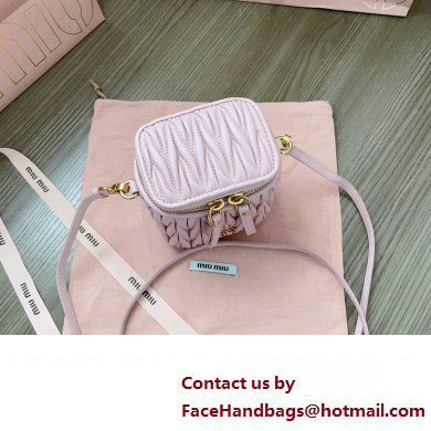 Miu Miu Matelasse nappa leather micro bag 5NR018 Pink 2024