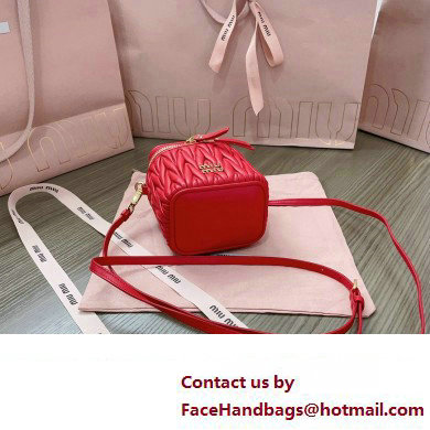 Miu Miu Matelasse nappa leather micro bag 5NR018 Red 2024