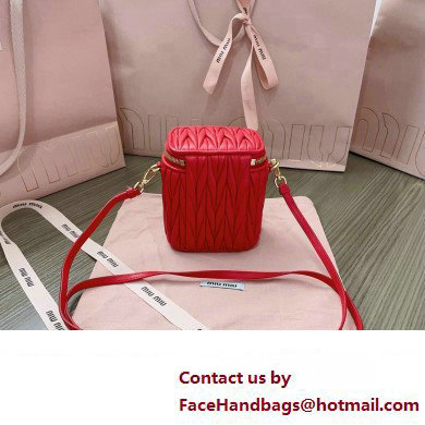 Miu Miu Matelasse nappa leather micro bag 5NR018 Red 2024