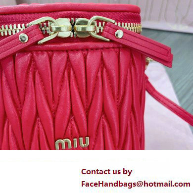 Miu Miu Matelasse nappa leather micro bag 5NR018 Red 2024