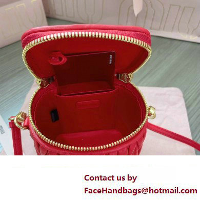 Miu Miu Matelasse nappa leather micro bag 5NR018 Red 2024