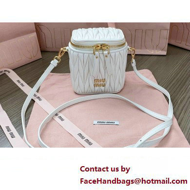 Miu Miu Matelasse nappa leather micro bag 5NR018 White 2024 - Click Image to Close