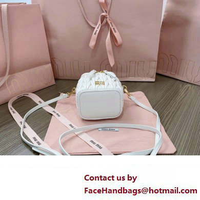 Miu Miu Matelasse nappa leather micro bag 5NR018 White 2024