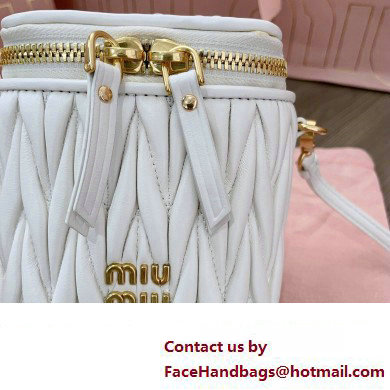 Miu Miu Matelasse nappa leather micro bag 5NR018 White 2024