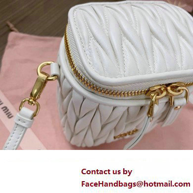 Miu Miu Matelasse nappa leather micro bag 5NR018 White 2024