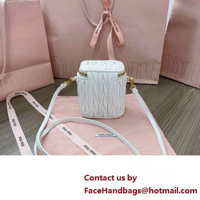 Miu Miu Matelasse nappa leather micro bag 5NR018 White 2024