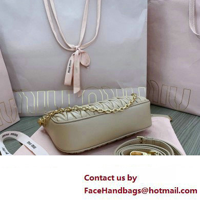 Miu Miu Matelasse nappa leather shoulder bag with Chain 5BH211 Nude