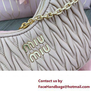 Miu Miu Matelasse nappa leather shoulder bag with Chain 5BH211 Nude