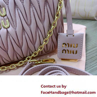 Miu Miu Matelasse nappa leather shoulder bag with Chain 5BH211 Pink