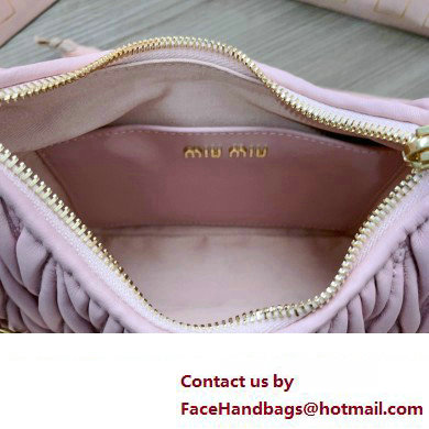 Miu Miu Matelasse nappa leather shoulder bag with Chain 5BH211 Pink