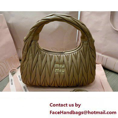 Miu Miu Wander matelasse nappa leather hobo Bag 5BC153 Brown