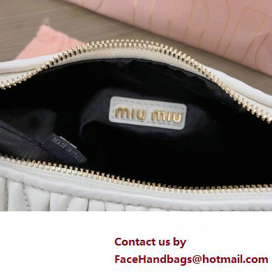 Miu Miu Wander matelasse nappa leather hobo Bag 5BC153 White