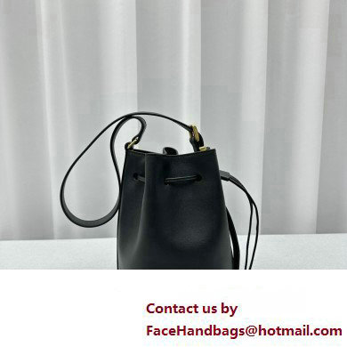 Miu Miu leather Bucket bag 5602 Black 2024