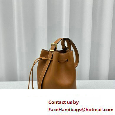 Miu Miu leather Bucket bag 5602 Brown 2024