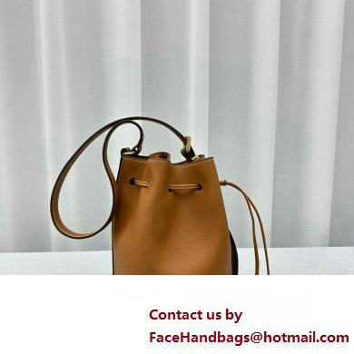 Miu Miu leather Bucket bag 5602 Brown 2024