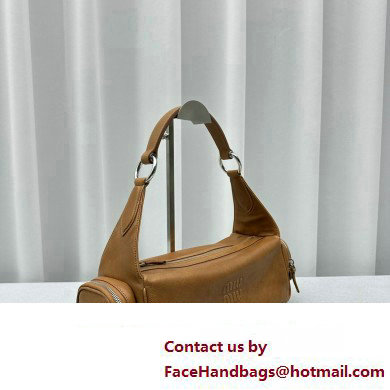 Miu Miu leather Pocket Shoulder bag 5631 Brown 2024