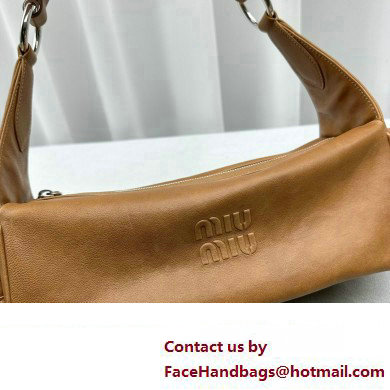 Miu Miu leather Pocket Shoulder bag 5631 Brown 2024