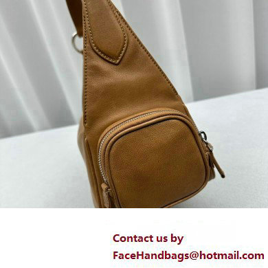 Miu Miu leather Pocket Shoulder bag 5631 Brown 2024