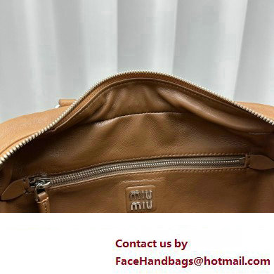 Miu Miu leather Pocket Tote bag 5628 Brown 2024