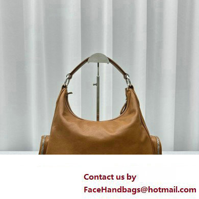 Miu Miu leather Pocket Tote bag 5677 Brown 2024