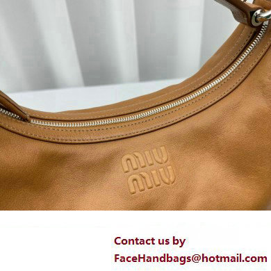 Miu Miu leather Pocket Tote bag 5677 Brown 2024