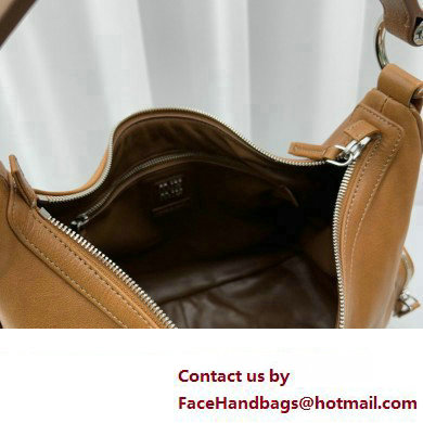 Miu Miu leather Pocket Tote bag 5677 Brown 2024