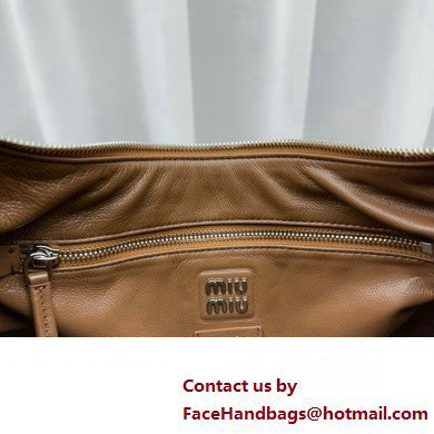 Miu Miu leather Pocket Tote bag 5677 Brown 2024