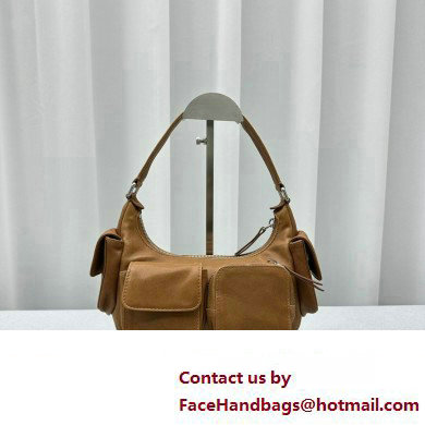 Miu Miu leather Pocket bag 5BC146 Brown 2024