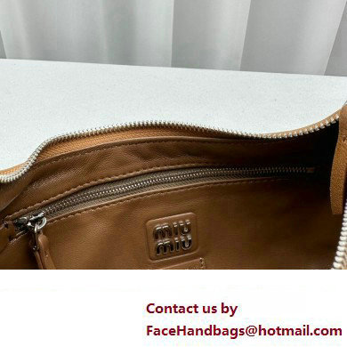 Miu Miu leather Pocket bag 5BC146 Brown 2024