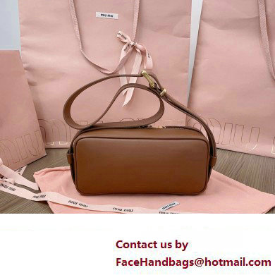 Miu Miu leather shoulder bag 5BC158 Brown - Click Image to Close