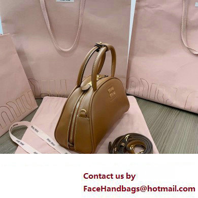 Miu Miu leather top-handle bag 5BB157 Brown