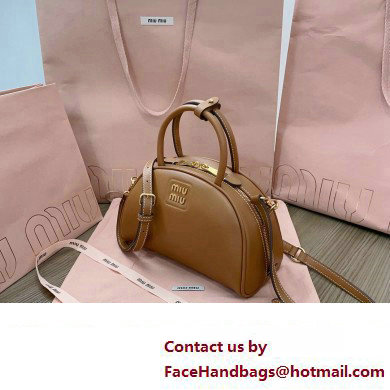 Miu Miu leather top-handle bag 5BB157 Brown