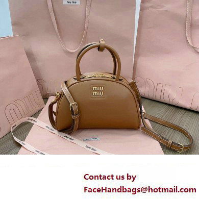 Miu Miu leather top-handle bag 5BB157 Brown