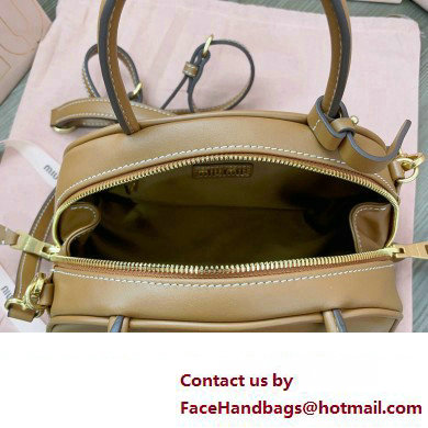 Miu Miu leather top-handle bag 5BB157 Brown