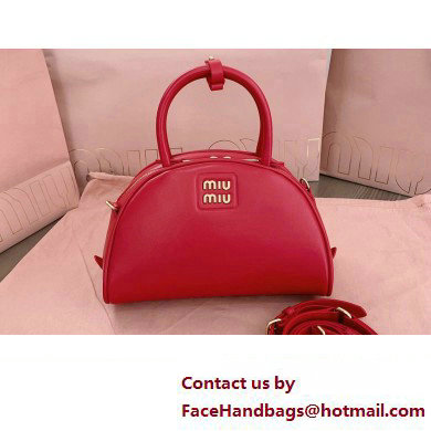 Miu Miu leather top-handle bag 5BB157 Red - Click Image to Close