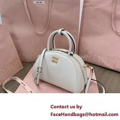 Miu Miu leather top-handle bag 5BB157 White