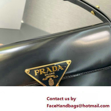 Prada Brushed leather shoulder bag 1BD339 Black 2024