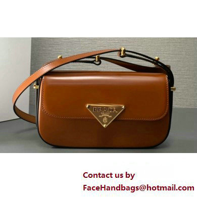 Prada Brushed leather shoulder bag 1BD339 Brown 2024