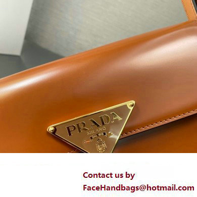 Prada Brushed leather shoulder bag 1BD339 Brown 2024