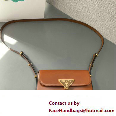 Prada Brushed leather shoulder bag 1BD339 Brown 2024