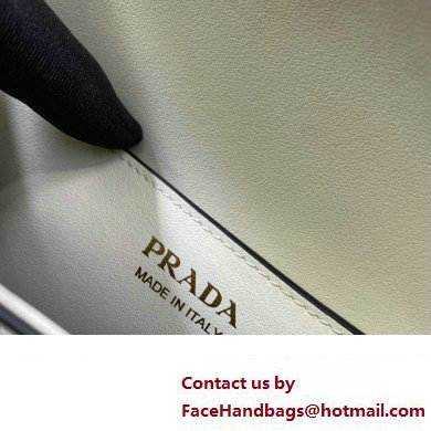 Prada Brushed leather shoulder bag 1BD339 White 2024