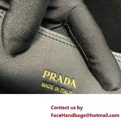 Prada Buckle medium leather handbag with double belt 1BA417 Black 2024