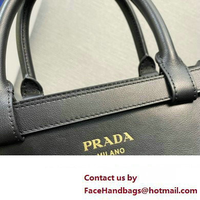 Prada Buckle small leather handbag with double belt 1BA418 Black 2024